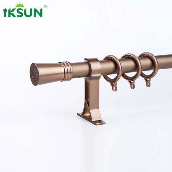 Quality Metallic Adjustable Single Curtain Rod , Gold Curtain Pole 1.2mm Thickness wholesale