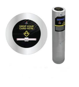 Cheap Reusable access card system 100% accuracy dropbox visitor card collector for exit and entry for sale