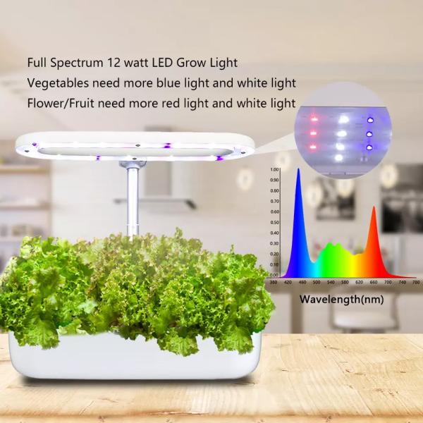 2.5L Herb Garden Light Kits NFT Channel Hydroponic Irrigation System 12W