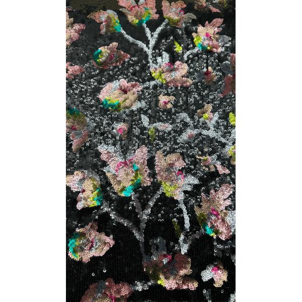 Quality Sparkling Knited  Embroidered Sequin Fabric Roll For Dress Decoration wholesale