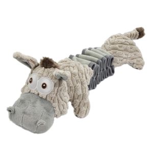 Plush Donkey Dog Toy Squeaky Interactive Chew Tug Toy For Small Medium And Large