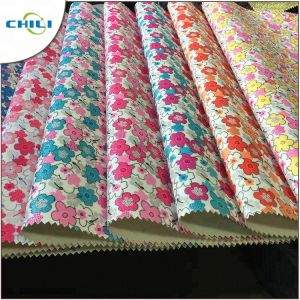 Reusable Split Printed Faux Leather Luxury Fabric Smooth Grain Lightweight