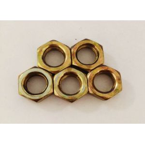 Yellow Zinc Plating M12 Hex Nut 1.25mm Pitch Fastening The Machine Parts