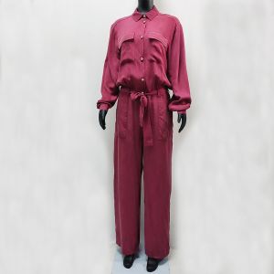 Cheap Sand Washed Cupro Jumpsuits With Long Sleeves Women's for sale