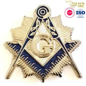 Hot Sale Custom Freemasonry Logo Pin Freemason Printing Metal Enamel Shiny Gold