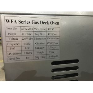 WFA Series Gas Baking Oven WFA-20H