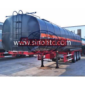 3 Axle Bitumen Tank Semi Trailer 50000 Liters / Customized Tank Volume