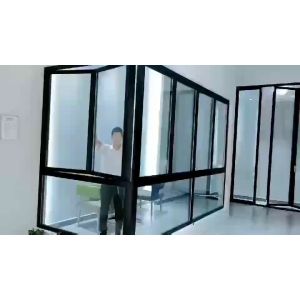 Black Matt Double Glazed Soundproof Windows 2.0mm Aluminum Alloy