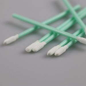 China Manufacture Industrial Green Handle Disposable Polyester Swabs For