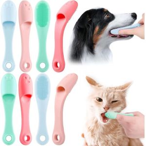 BPA Free Silicon Tooth Brushing Kit Set Teeth Cleaning Dog Finger Pet Toothbrush