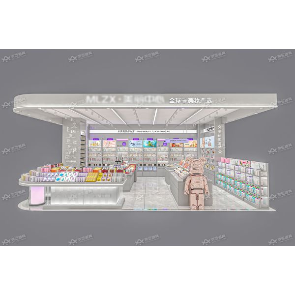 BKC002 Customized Store Display Furniture Gray mall kiosk perfume beautiful cosmetic kiosk for shop design