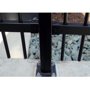 China Black Powder Coated Tubular Garrison Fencing panels 2 Rails 40mm wall thick 1.5mm Spacing 108mm Upright 25mm Crimped Spe on sale