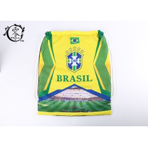 Brasil Printed Cinch Sack Drawstring Backpack Big Size Waterproof Patterned With