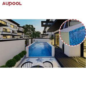 Jade Inlaid Marble Surface Material Swimming Pool With Acrylic Window For Easy