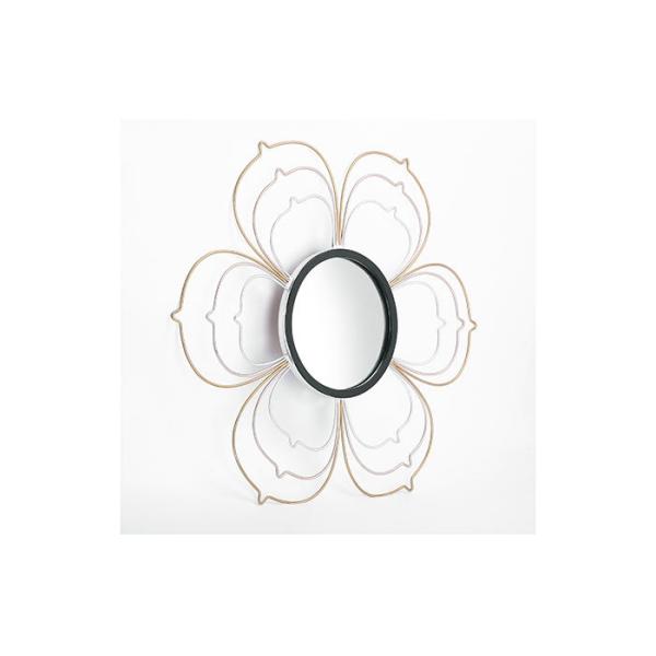 Black Silver Gold Metal Floral Frame Decorative Wall Mirror Small Size For Wall Decoration