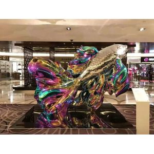 China Colorful painted stainless steel statue sculptures ,customized art statue,Stainless steel sculpture supplier on sale