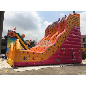 Custom Made Kids Inflatable Slide Single Lane Yellow 12x7x10m
