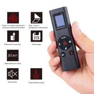 40m Mini Handheld USB Rechargeable Laser Distance Meter High Precision Infrared