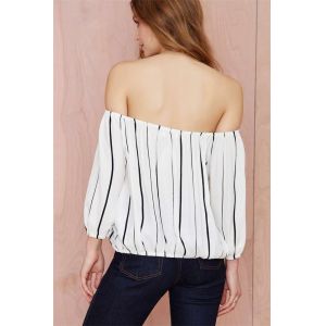 Lancai garment product summer design ladies off shoulder blouse