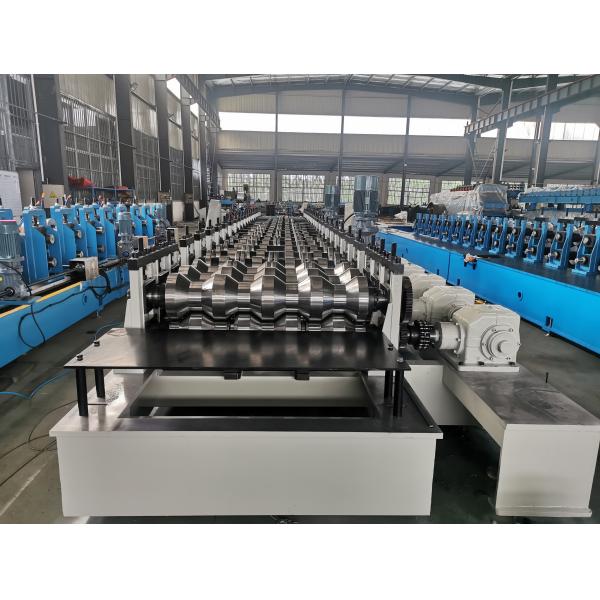 11KW X 2 Floor Deck Roll Forming Machine Chains Drive Wall Board Structure