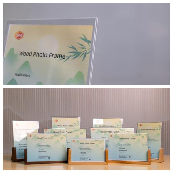 Quality Crystal Clear Acrylic Picture Frame With Wood Base And Personalized wholesale