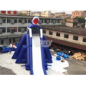 Commercial PVC Inflatable Water Slides For Park Shark Long 35*10*10m