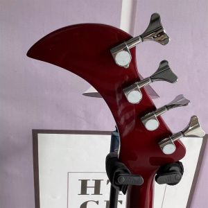 Custom 4 Strings Irregular Special Body Shape Electric Bass Guitar in Metallic