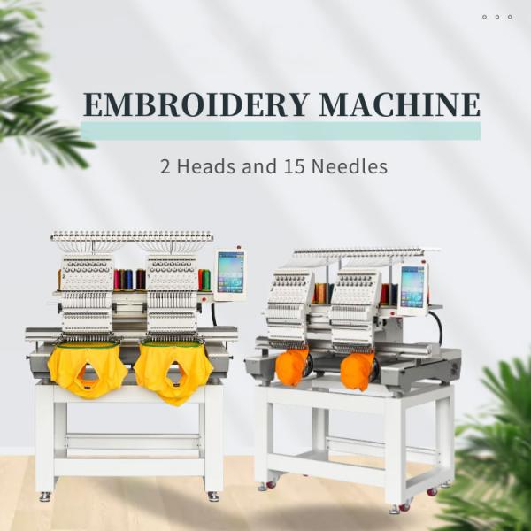 2 Two Head Computer Embroidery Machines Multi Needle Mini industrial