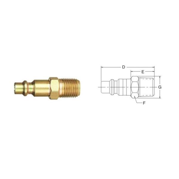 Single Shut Off Pneumatic Quick Connect Plug , Industrial Interchange Pneumatic Quick Coupling