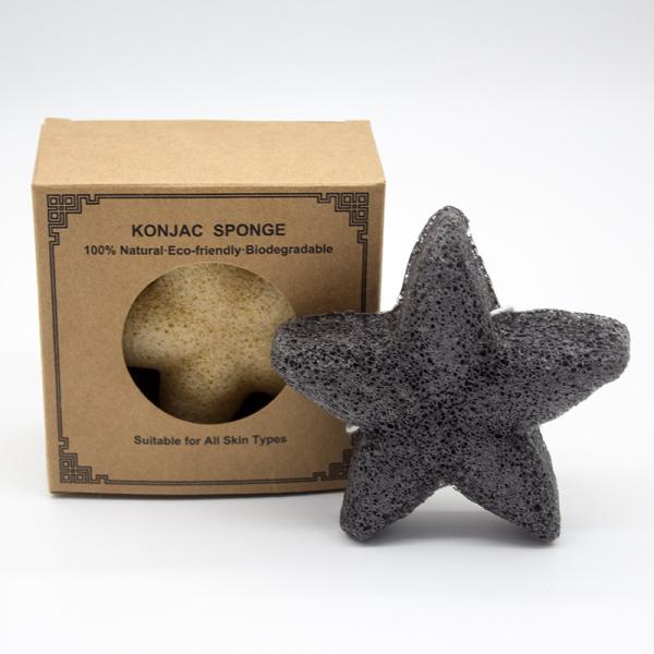 Quality Starfish Shape Lightweight Charcoal Face Sponge Konjac For Acne wholesale