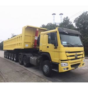 16 Tire Number Durable Steel Capacity Grain Rear Dump Semi Trailer for AND9403ZH