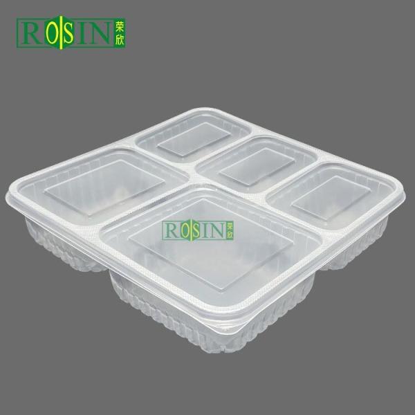 Clear Disposable Take Out Containers PP Fast Food 5 Compartment Plastic Container