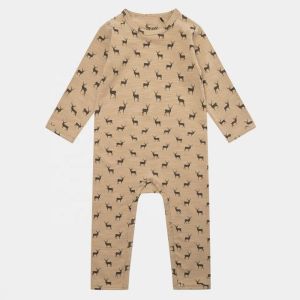 China Long Sleeve Baby Rompers Newborn 100% Cotton Baby Clothes Romper With Button on sale