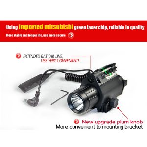 Green Laser Sight and LED Flashlight Combo with Quick Rail Mount gun sight