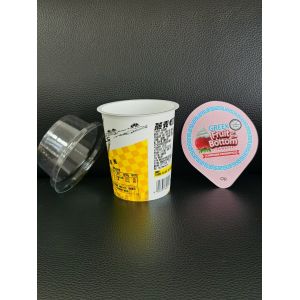 Cheap 150ml plastic yogurt cup with foil lid and plastic lid for sale