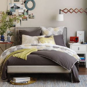 Modern Fabric Divan Upholstered Simple Design Wooden Bed