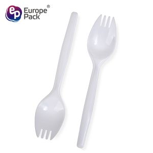 Eco Friendly plastic clear spoon fork with cake reusable plastic spork