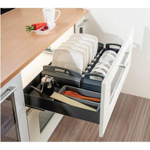 Bowel And Dish Stainless Steel Kitchen Storage Baskets Pull - Out Drawer