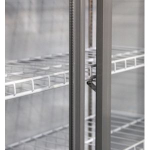 Stainless Steel Glass Push Pull Vertical Display Cabinet 3 Temperature