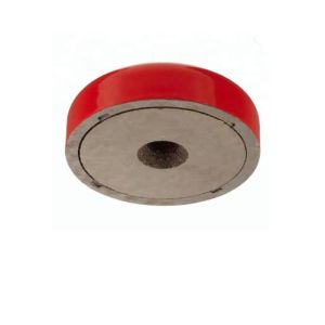 Red Shallow Pot Alnico 5 Magnets With Countersunk Hole