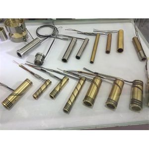 Cheap Hot Runner Brass Pipe / Nozzle Heater Pressed With Coil Heaters Custom Size for sale