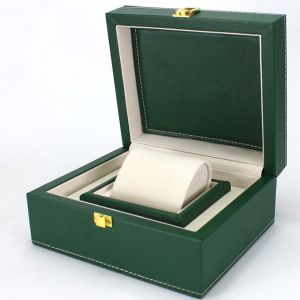 Green Custom Leather Watch Case 300x300x150mm Elegant Long Lasting