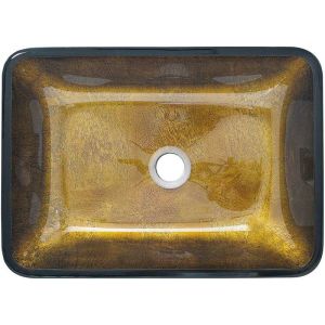 Bathroom Rectangular Handmade Wash Basins Copper Gold Top Mount Vessel Sink