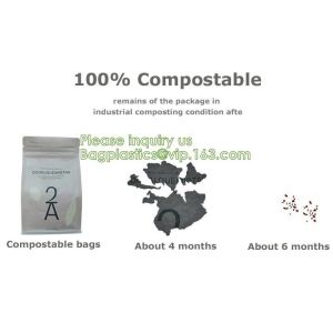 Bagease Custom Printed Biodegradable Compostable Pla Kraft Paper Flat Bottom