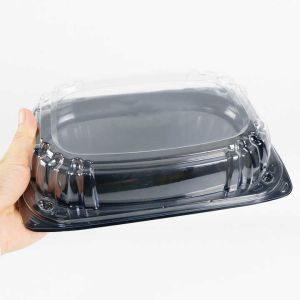 Rectangle Cake Platter With Lid Reusable Buffet Catering Sandwich Trays