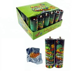 Candle Shape Lollipop Popping Candy Assorted Grape Apple Banana Flavor