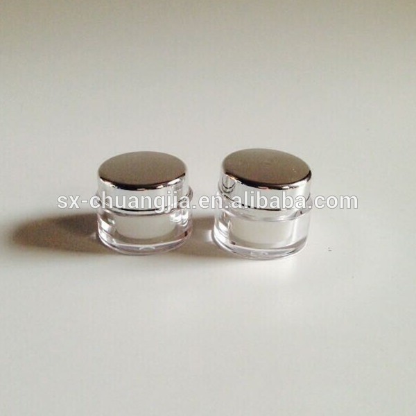 Quality 2015 cosmetic 5g eye cream acrylic jar with screw cap wholesale