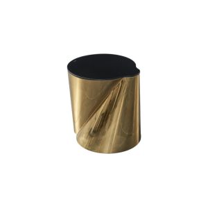 Titanium Base Black Tempered Glass End Tables , Irregular Gold Stainless Steel