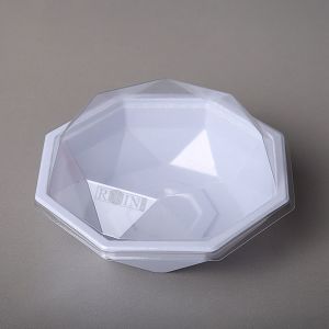 Customized Octagonal PET White Plastic Thermoformed Tiramisu Cheese Pudding Cake Container With Lid
