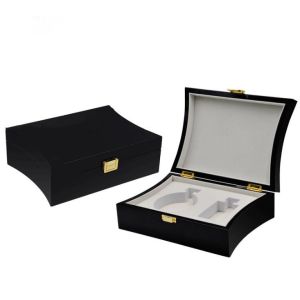 Luxury Black Perfume Box Wear Resistant Durable For 2 Bottles